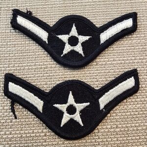 NWOT set of 2 US Air Force Airman Dress Blue Enlisted Rank sew-on patches